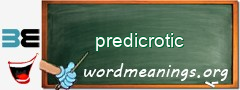 WordMeaning blackboard for predicrotic